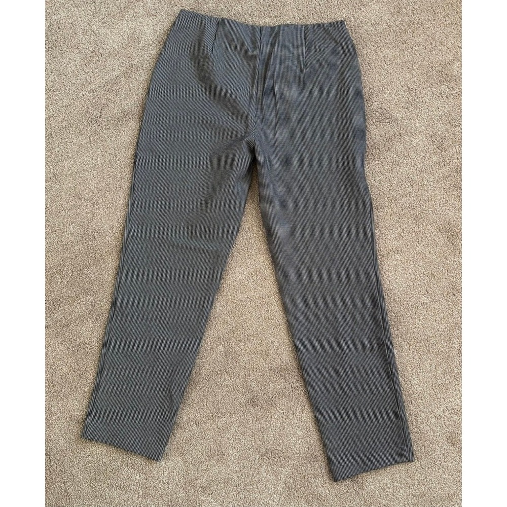 J. Jill Women Slim Leg Pant Ponte Houndstooth Medium Black White Stretch Pull On - Picture 6 of 7
